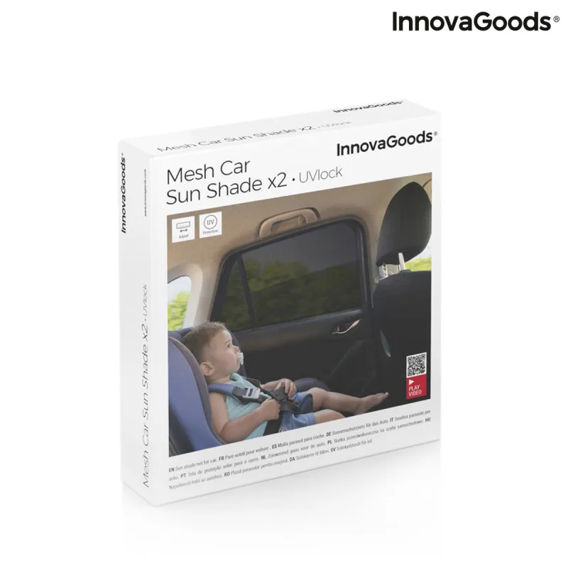 Σκίαστρο κατά τον Ήλιο για το Αυτοκίνητο UVlock InnovaGoods Πακέτο των 2 τεμ