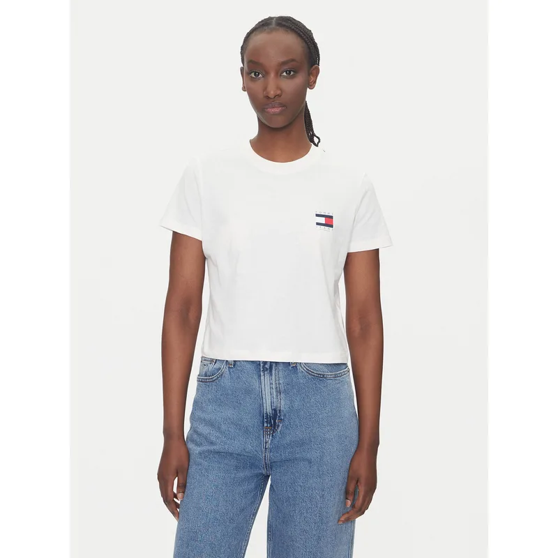 Tommy Jeans T-Shirt DW0DW21423 Λευκό Regular Fit