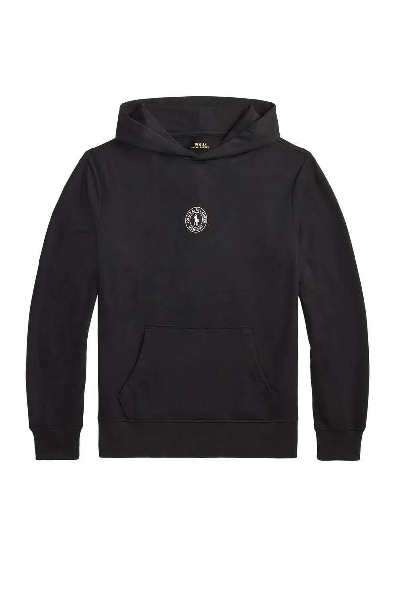 RALPH LAUREN UNDERWEAR ΦΟΥΤΕΡ HOODIE PO HOOD-SLEEP-TOP ΜΑΥΡΟ