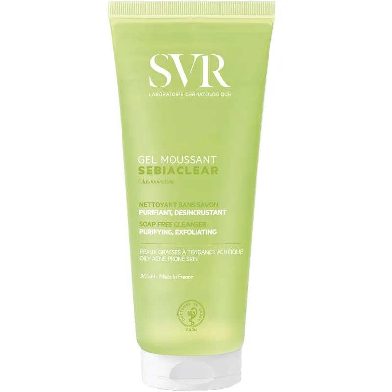 SVR Sebiaclear Anti-Imperfections Gel Moussant Cleanser Καθαριστικό Τζελ Προσώπου & Σώματος για Λιπαρό Δέρμα με Τάση Ακμής με Γλυκονολακτόνη & Σαλικυλικό Οξύ 200ml