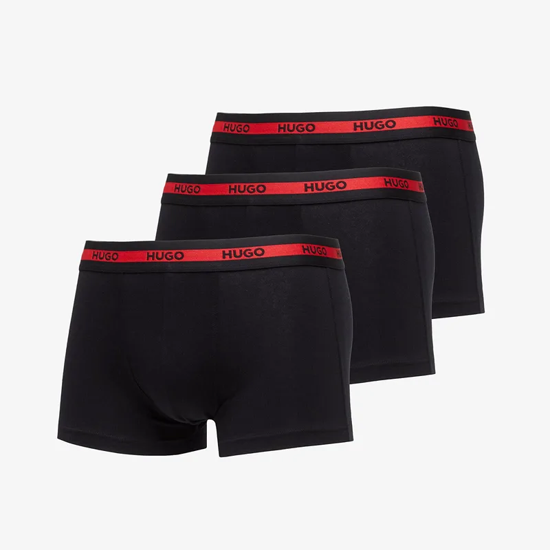 Μπόξερς Hugo Boss Logo-Waistband Stretch Trunks 3-Pack Black M