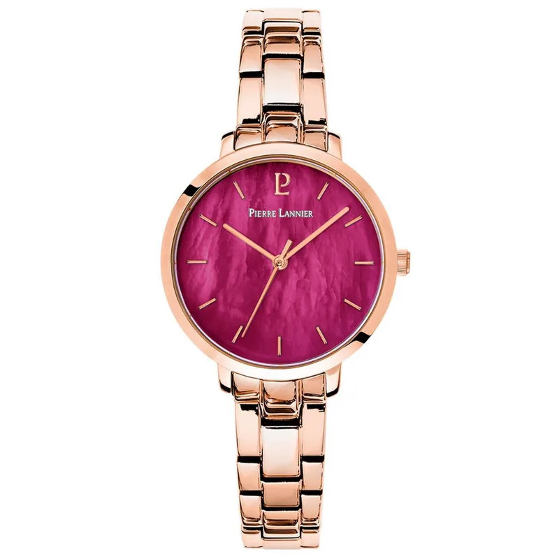 PIERRE LANNIER Aura - 055M958 Rose Χρυσό case with Stainless Steel Bracelet
