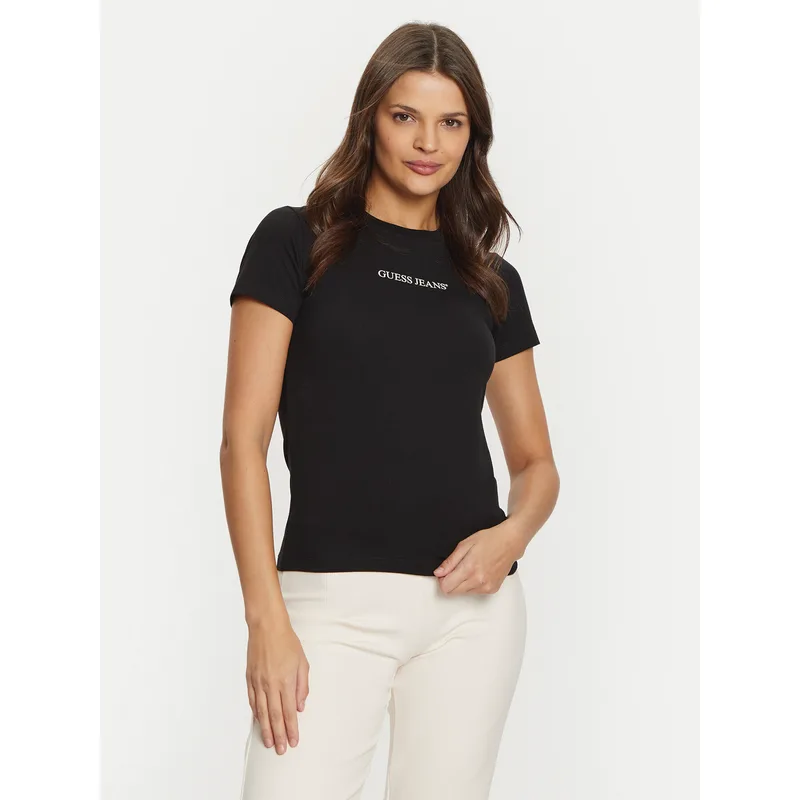 Guess Jeans T-Shirt W4YI01 J1314 Μαύρο Regular Fit