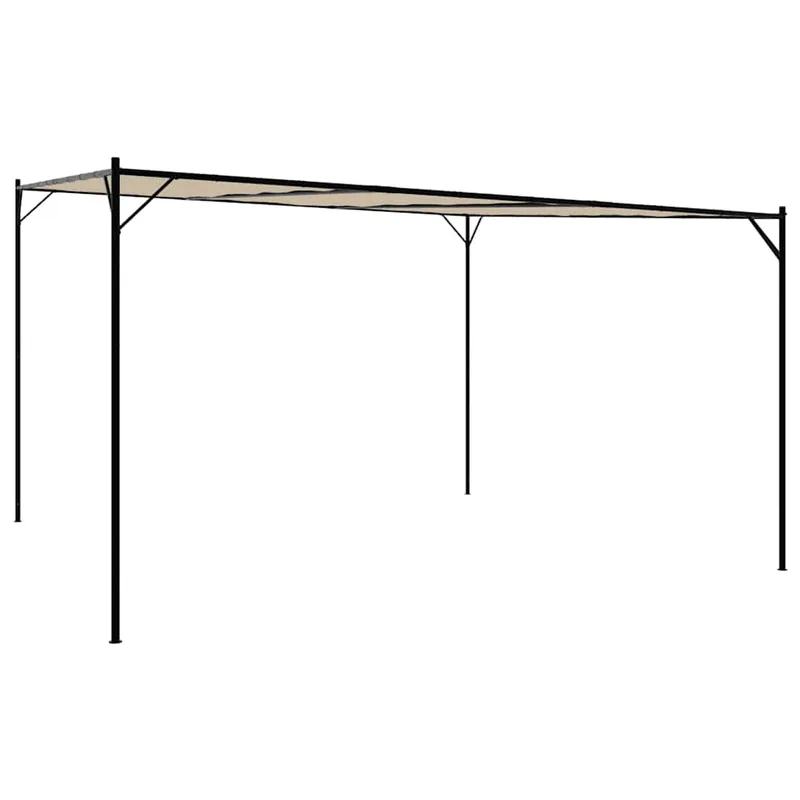 vidaXL Κιόσκι Μπεζ 4x4 μ. 180 γρ/μ² από Ύφασμα και Ατσάλι