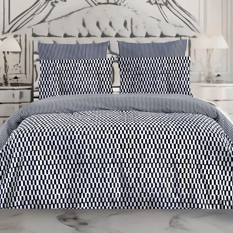 Σεντόνια King Size Σετ Makis Tselios Check Black - ΧΩΡΙΣ ΛΑΣΤΙΧΟ 270x290