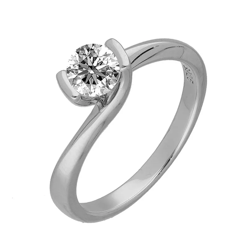 Δαχτυλίδι Μονόπετρο με Moissanite Diamonds από Ασήμι DX2613