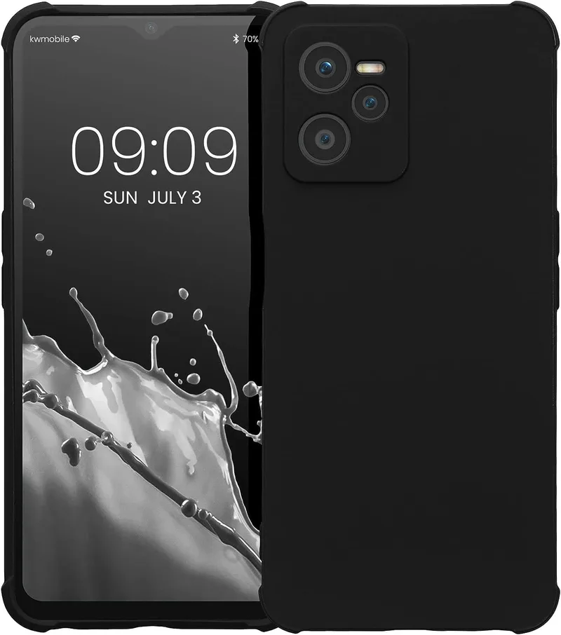 KWmobile Θήκη Σιλικόνης Realme C35 με Πλαίσιο Κάμερας και TPU Bumper - Black Matte (60000.47)
