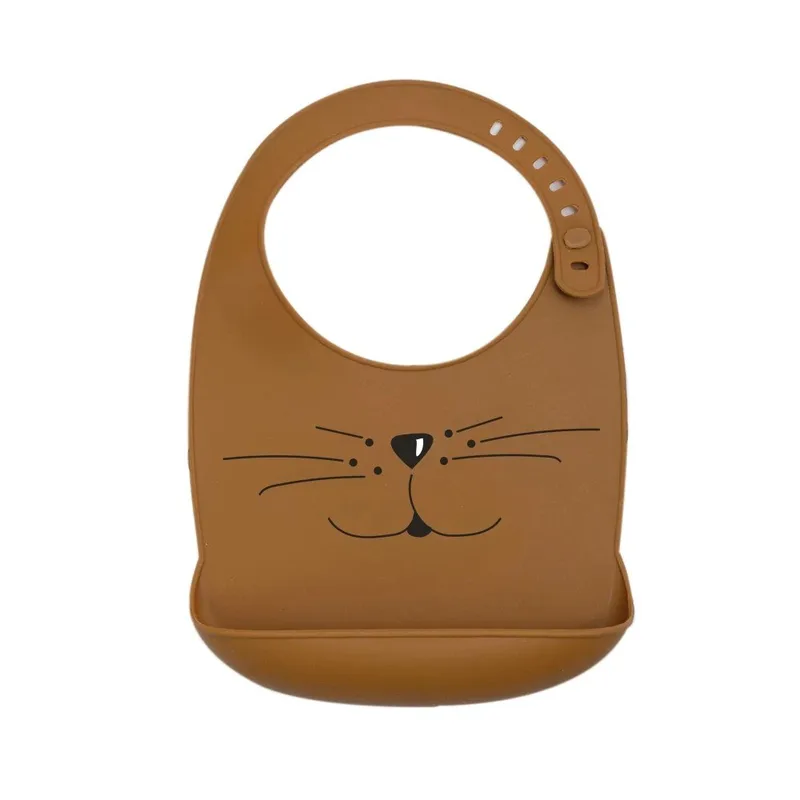 Σαλιάρα σιλικόνης Cat σοκολά της Trois Kilos Sept