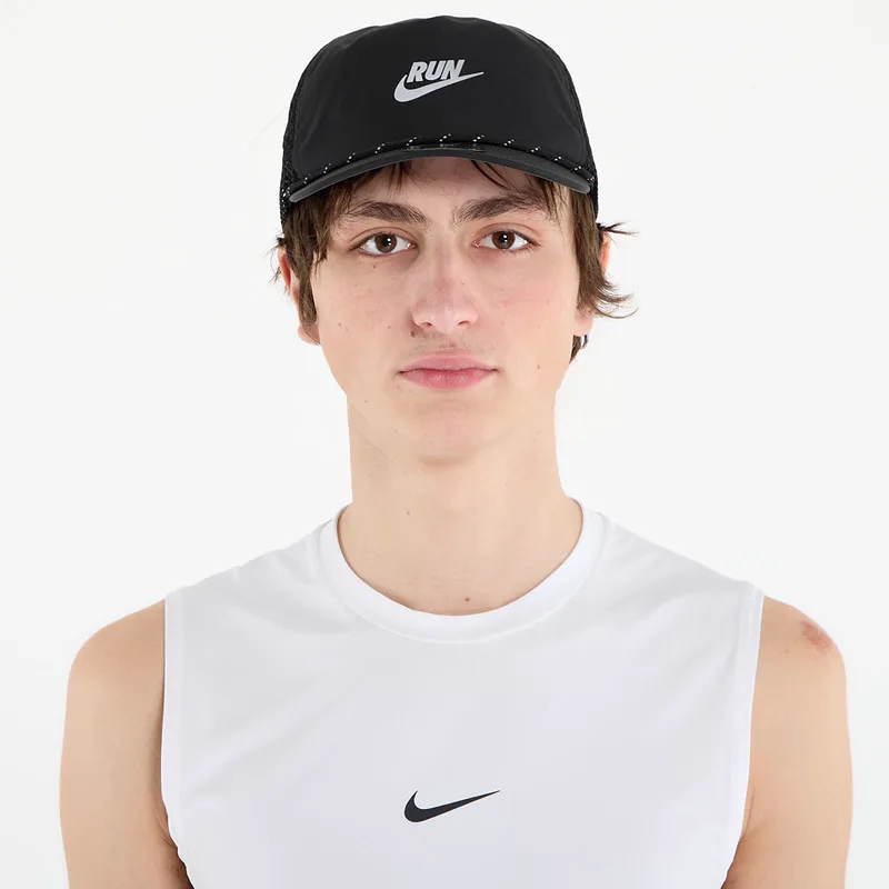 Cap Nike Pro Dri-FIT Unstructured Swoosh Run Cap Black/ Anthracite/ Reflective Silv M/L