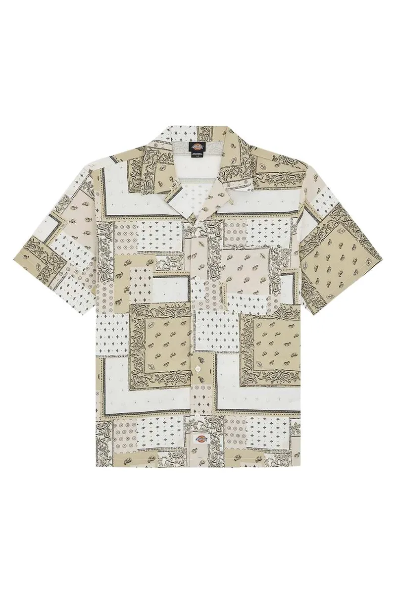 DICKIES Ανδρικό Glandorf Κοντομάνικο Πουκάμισο Patchwork - Μπεζ-DK0A889TC481