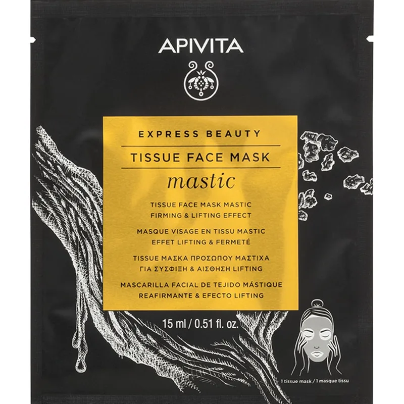Apivita Express Beauty Firming & Lifting Effect Mastic Tissue Face Mask Υφασμάτινη Μάσκα Προσώπου με Μαστίχα για Σύσφιξη & Αίσθηση Lifting 15ml