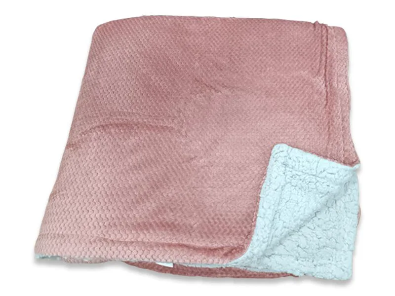 Κουβέρτα Υπέρδιπλη Fleece με Sherpa Γαρύφαλλο 220x240 - Σάπιο Μήλο