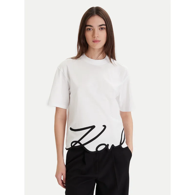 KARL LAGERFELD T-Shirt A1W17013 Λευκό Regular Fit