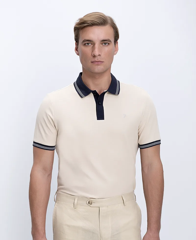 Farah Ανδρικό Βαμβακερό Polo Με Contrast Γιακά Regular Fit