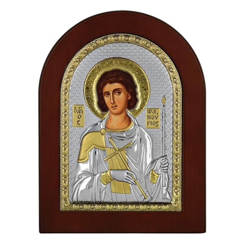 Ασημένια Εικόνα του Αγίου Φανουρίου MA-E1139-X