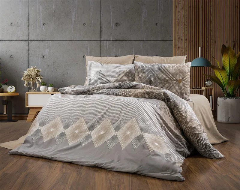Σετ Σεντόνια 3τμχ Polycotton Μονά 160x240εκ. Καλλιρόη 603 Grey-Mocha DimCol (Τύπος κατωσέντονου: Χωρίς Λάστιχο, Χρώμα: Γκρι, Ύφασμα: 70% Βαμβάκι-30% Polyester, Μέγεθος: Μονά) - DimCol - 33312223064
