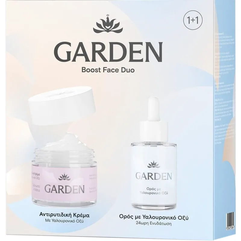 Garden Promo Anti-Wrinkle Cream with Hyaluronic Acid for Face & Eyes 50ml & Hyaluronic Acid Serum 30ml