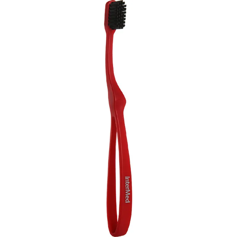 Intermed Professional Ergonomic Toothbrush Soft Επαγγελματική Εργονομική Οδοντόβουρτσα Μαλακή 1 Τεμάχιο - Κόκκινο