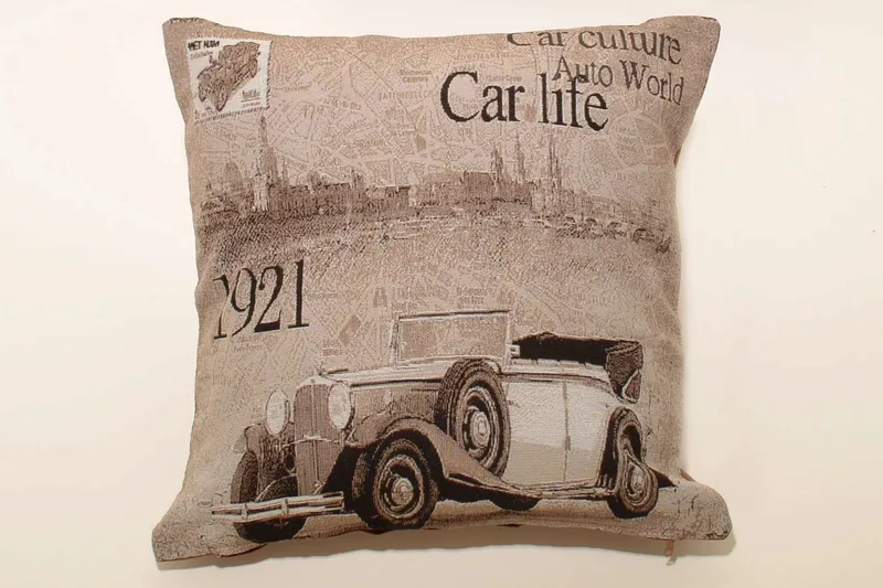Μαξιλαροθήκη Διακόσμησης Silk Fashion Cars 2 Brown 45x45
