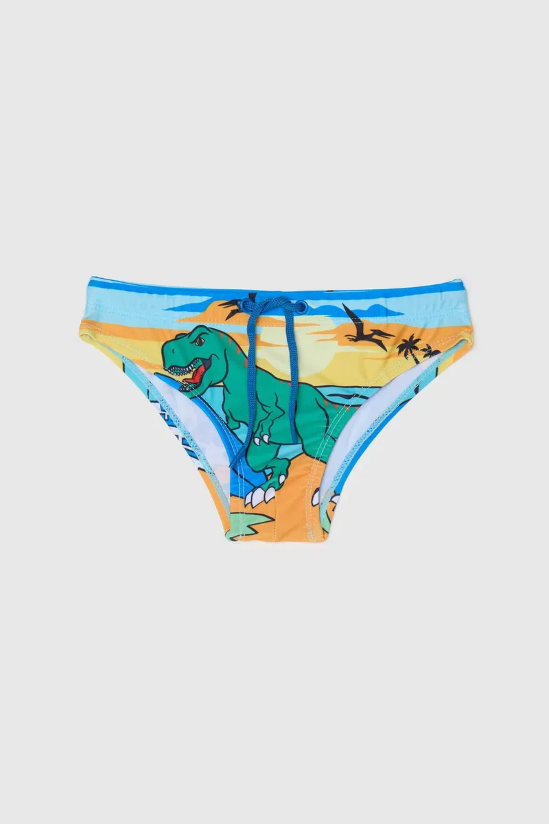 OVS παιδικό μαγιό σλιπ για αγόρια με dinosaur print - 002272938 Γαλάζιο