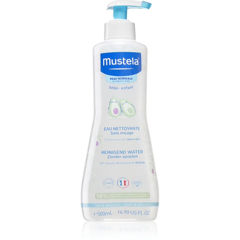 Mustela Bébé No Rinse Cleansing Water καθαριστικό νερό για παιδιά από τη γέννηση 500 ml