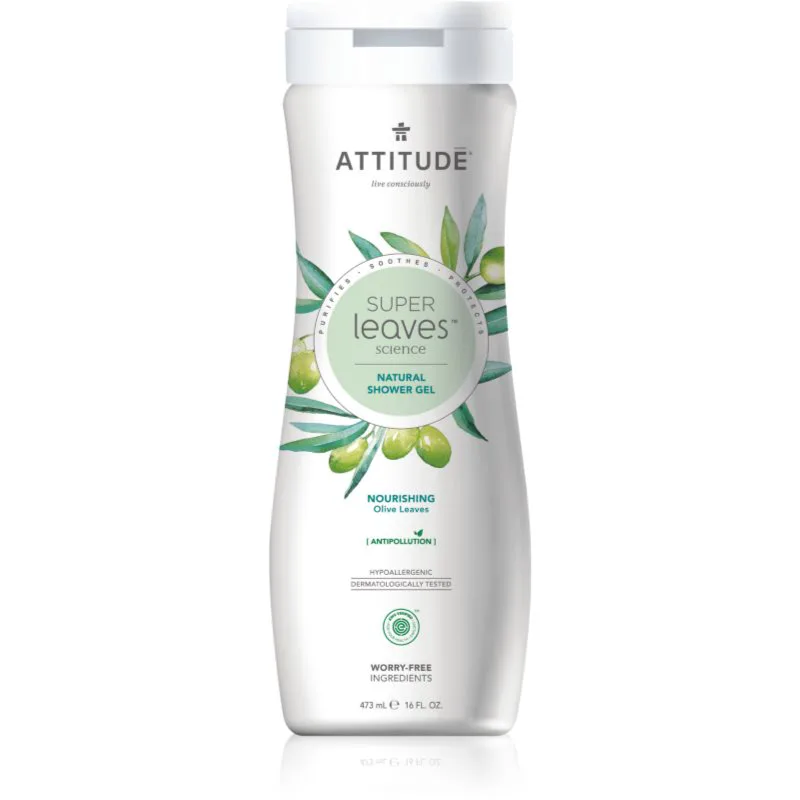 Attitude Super Leaves Olive φυσικό τζελ για ντους με ενυδατικό αποτέλεσμα 473 ml