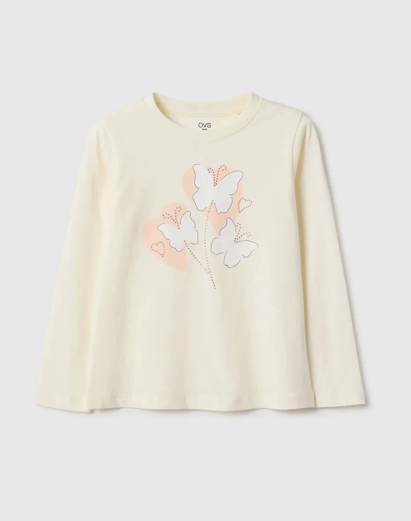 OVS TSH LS 4-5 COL GLITTER 2558245-CLOUD DANCER Biege