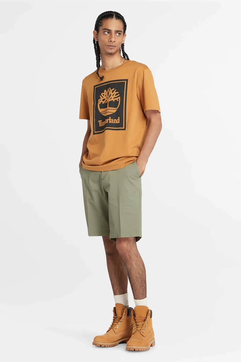 Timberland ανδρική βερμούδα chino stretch twill Straight Fit "Squam Lake" - TB0A2DFM5901 Λαδί