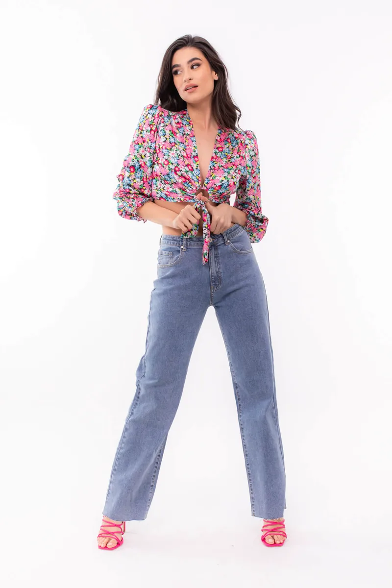 ΠΑΝΤΕΛΟΝΙ JEAN ΨΗΛΟΜΕΣΟ CROPPED DENIM