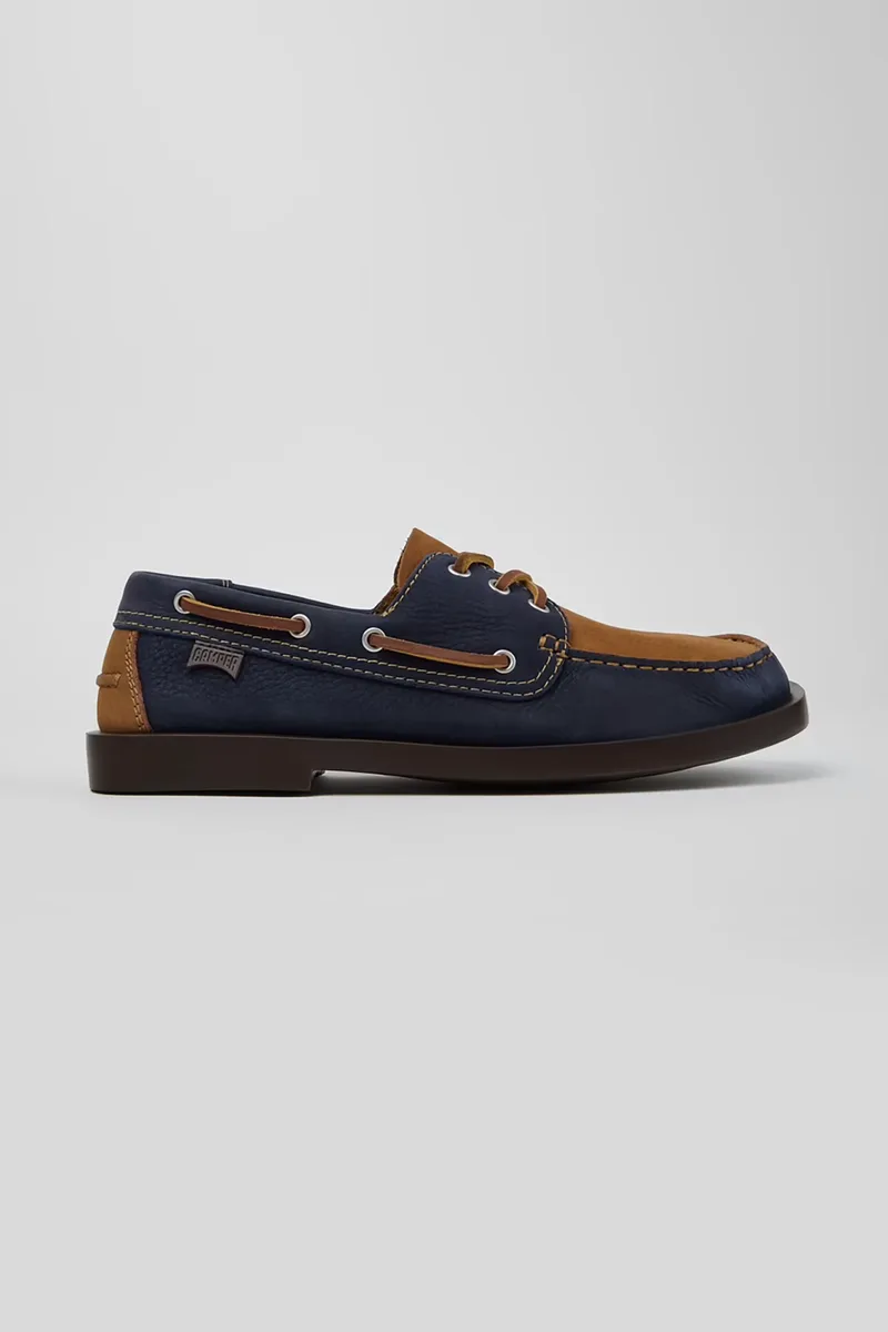 Camper ανδρικά δερμάτινα suede μοκασίνια "Twins" - K101013-006 Σκούρο Μπλε