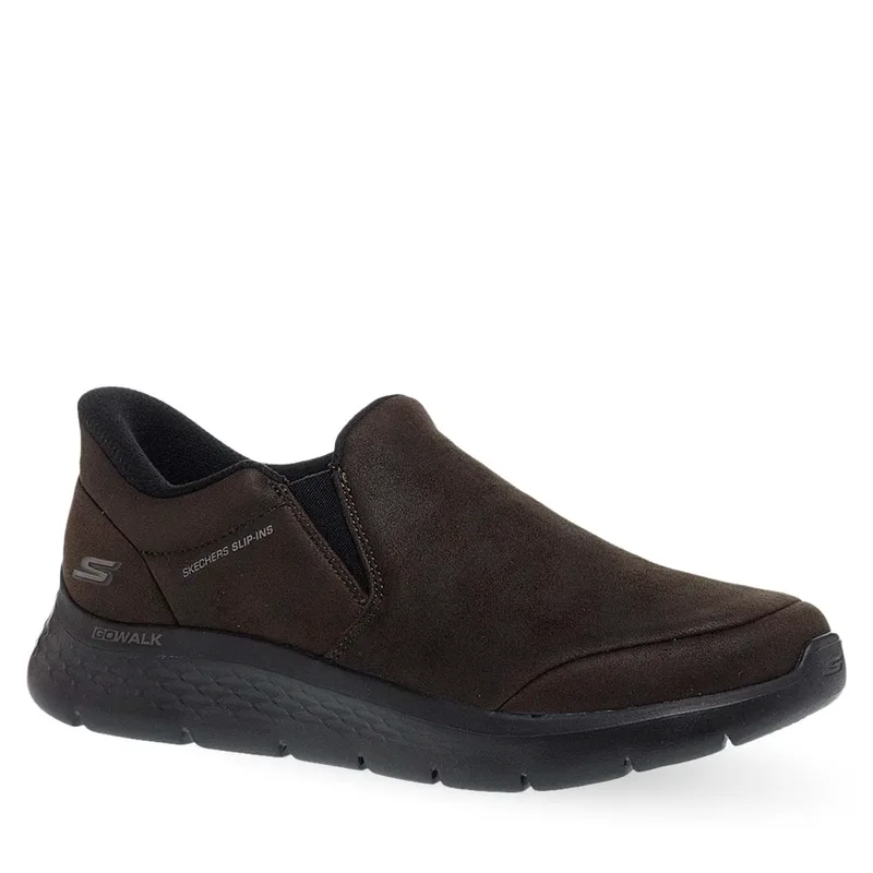 Ανδρικά Δερμάτινα Slip On Παπούτσια Skechers 216334_Choc