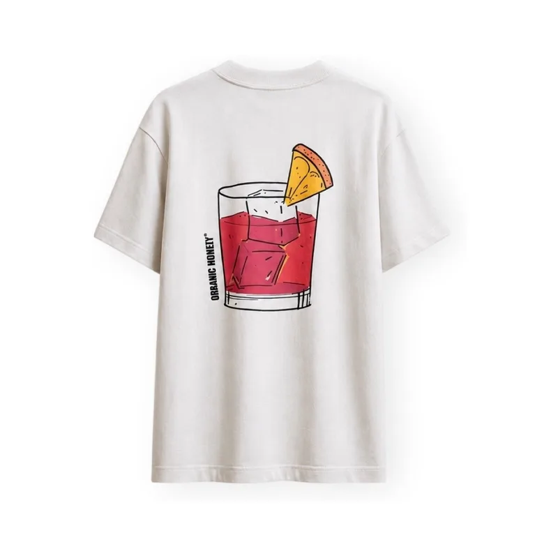 T-shirt με κοντά μανίκια Organic Monkey The Citrus Noir T-Shirt - Cream