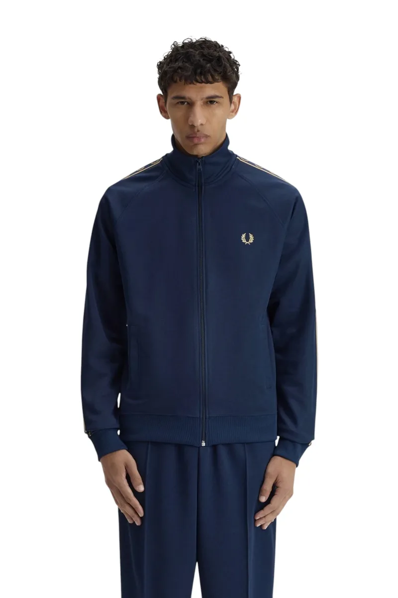 Fred Perry Ανδρική Ζακέτα Contrast Tape Track Jacket J5557-91A Μπλε
