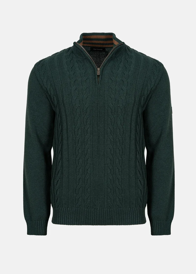 Guy Laroche Pullover της σειράς Zip Troyer - GL2329209 19 Forest Green