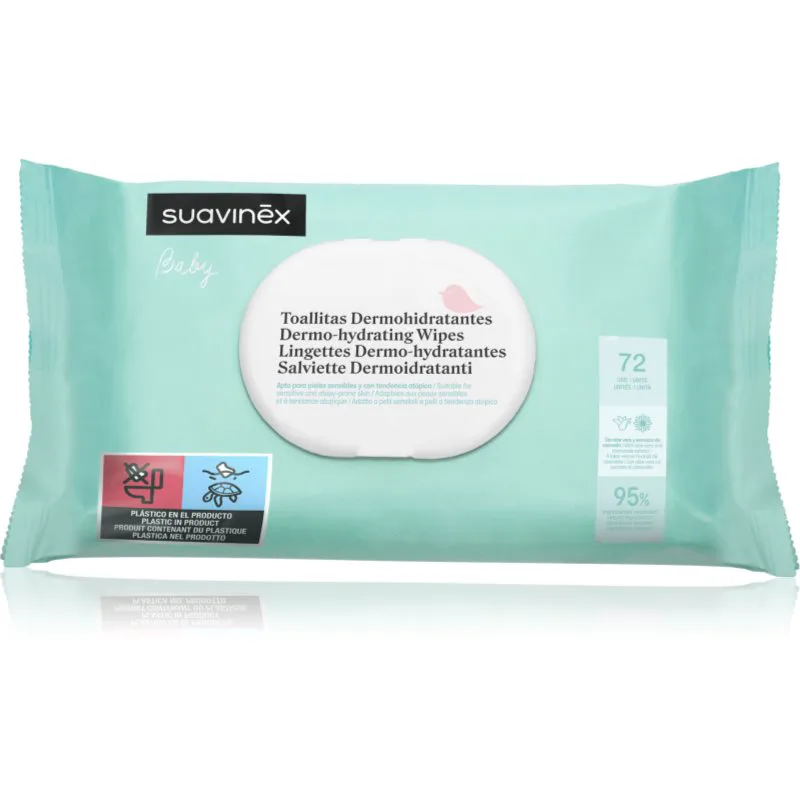 Suavinex Baby Dermo-hydrating Wipes υγρά μαντηλάκια Για πρόσωπο και σώμα 72 τμχ