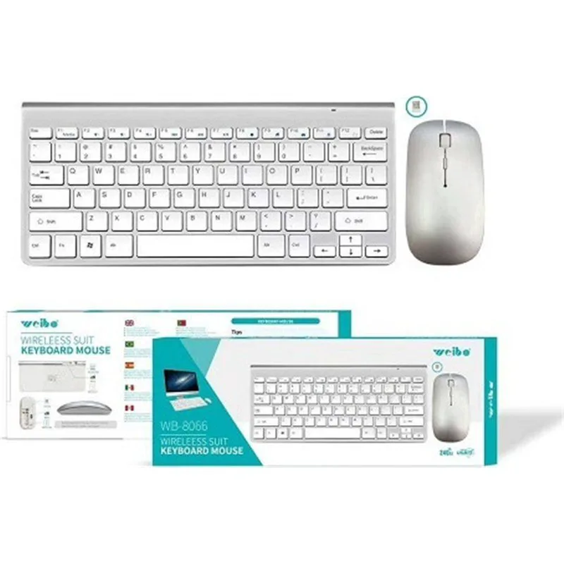 Weibo WB-8066 Ασύρματο Σετ Πληκτρολόγιο & Ποντίκι Αγγλικό US