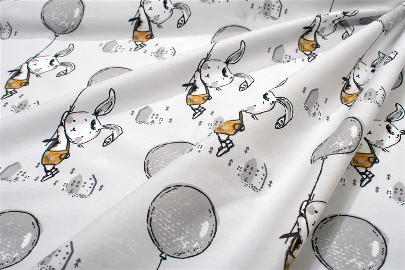 Πάνα Χασές Bebe Βαμβακερή 80x80εκ. Floating Bunny 715 Grey DimCol (Ύφασμα: Βαμβάκι 100%, Χρώμα: Γκρι) - DimCol - 31111328083