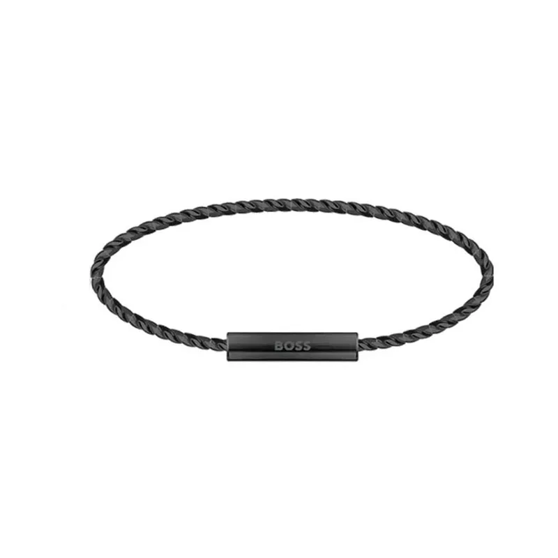 HUGO BOSS Ανδρικό Βραχιόλι από Μαύρο Ατσάλι 1580389