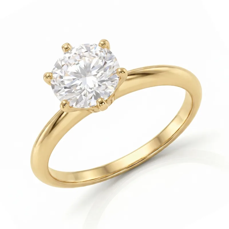 Δαχτυλίδι Moνόπετρο με Moissanite Diamond από Eπιχρυσωμένο Ασήμι DX2790