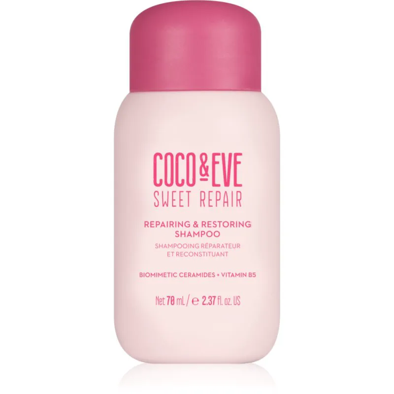 Coco & Eve Sweet Repair Repairing & Restoring Shampoo εντατικά αποκαταστατικό σαμπουάν για κατεστραμμένα και βαμμένα μαλλιά 70 ml
