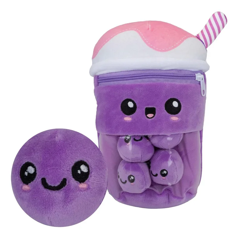 Λούτρινο Pms Boba Bubble Tea Μωβ με 4τεμ Μινι Bubbles 25cm