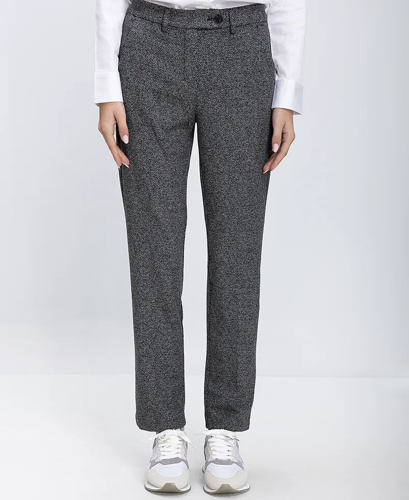 Γυναικείο Παντελόνι Straight Fit Με Διακριτική Υφή