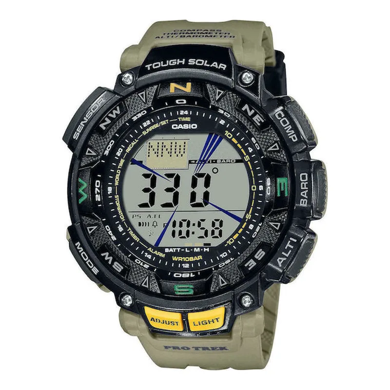 CASIO Protrek Chronograph Khaki Rubber Strap PRG-240-5ER