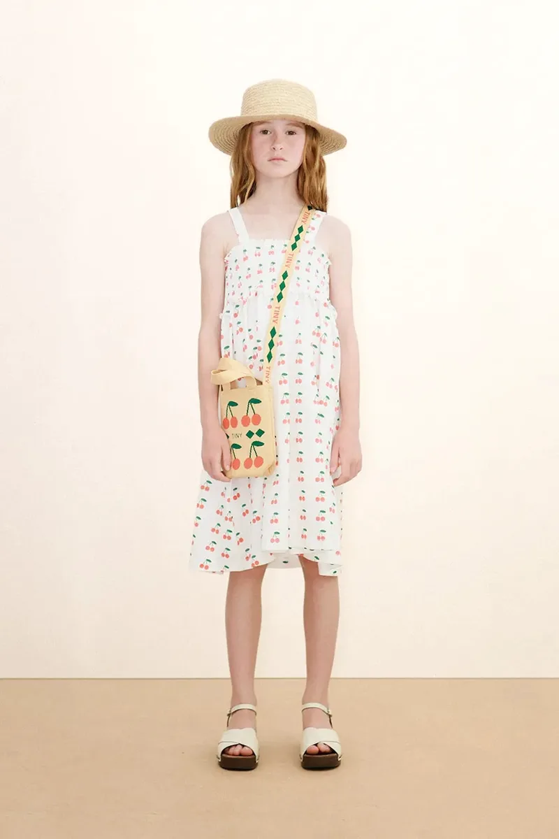 Παιδικό βαμβακερό φόρεμα Tinycottons CHERRIES STRAP DRESS