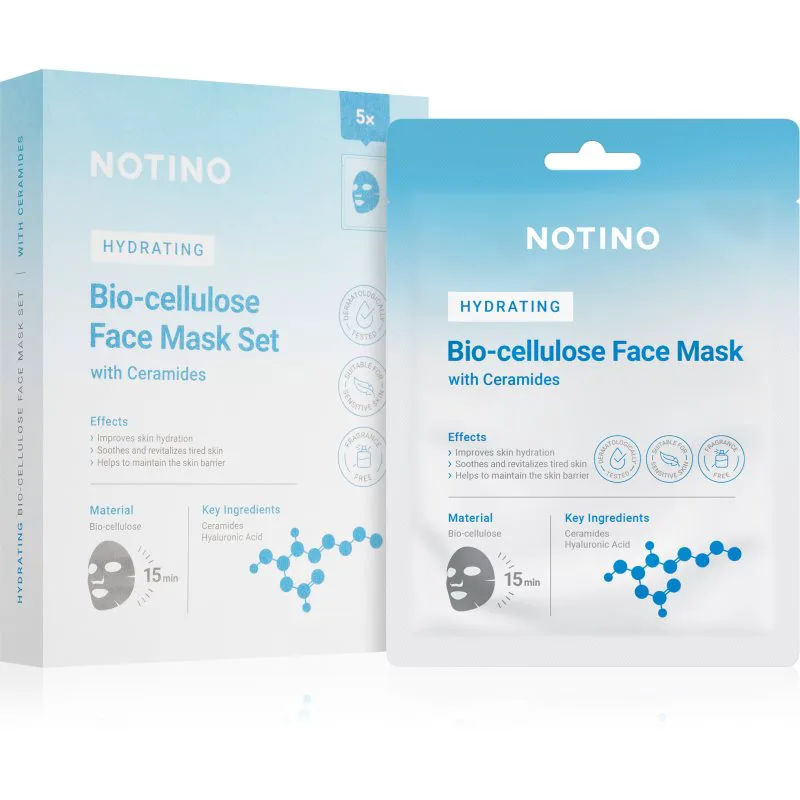 Notino Hydrating Bio-Cellulose Face Mask with Ceramides Σετ υφασμάτινων μασκών με ενυδατικό αποτέλεσμα