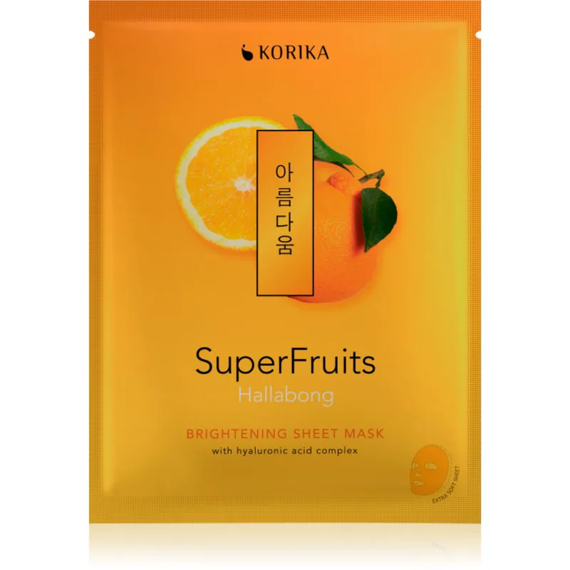 KORIKA SuperFruits Hallabong - Brightening Sheet Mask λαμπρυντική υφασμάτινη μάσκα λάμψης Hallabong 25 γρ