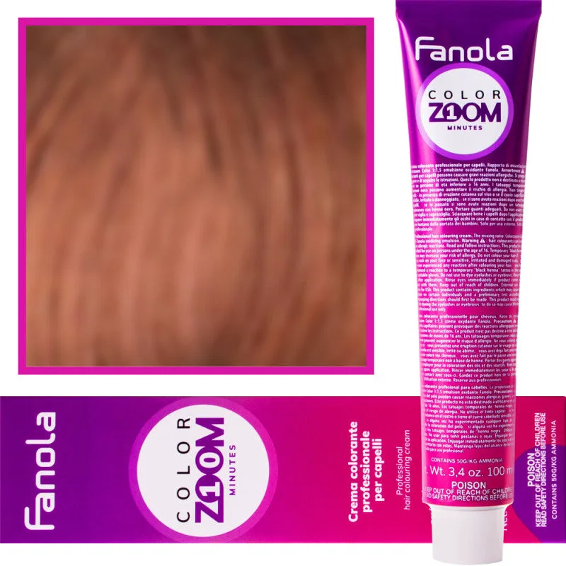 Hair dye Fanola Color Zoom in cream, complete palette 100 ml, shade 7.4 copper blonde