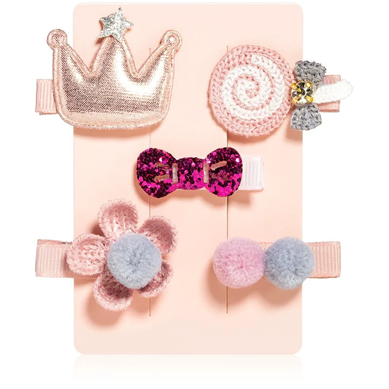 BrushArt KIDS Little princess hair clip set κλιπ για τα μαλλιά Ροζ