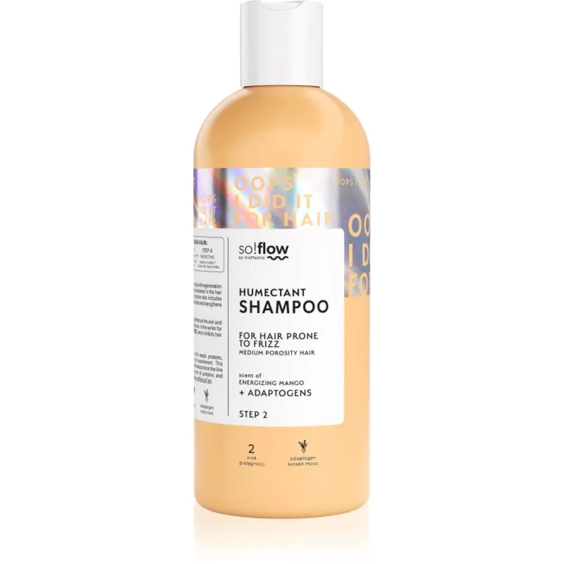 so!flow Medium Porosity Hair Humectant Shampoo λειαντικό σαμπουάν για την αντιμετώπιση του κρεπαρίσματος μαλλιών 400 ml