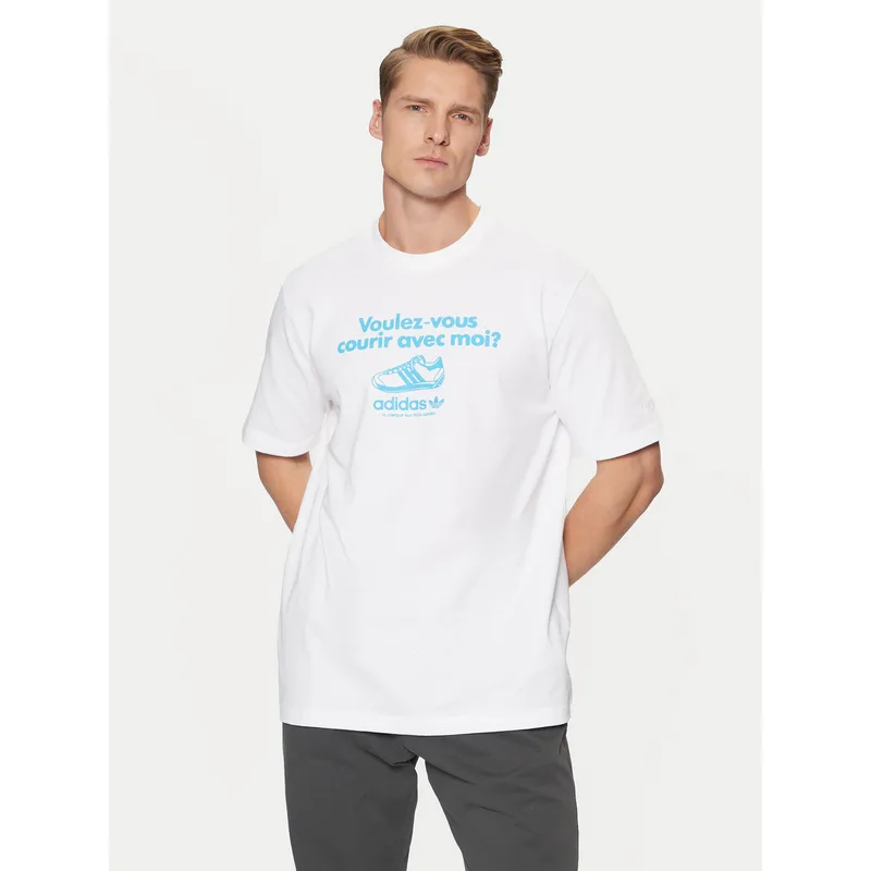 adidas T-Shirt Graphic Tee JC8365 Λευκό Regular Fit
